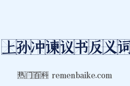 上孙冲谏议书反义词是什么意思的图片